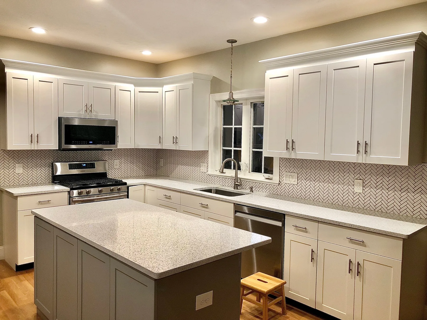 After white shaker kitchen cabinets in Dedham MA